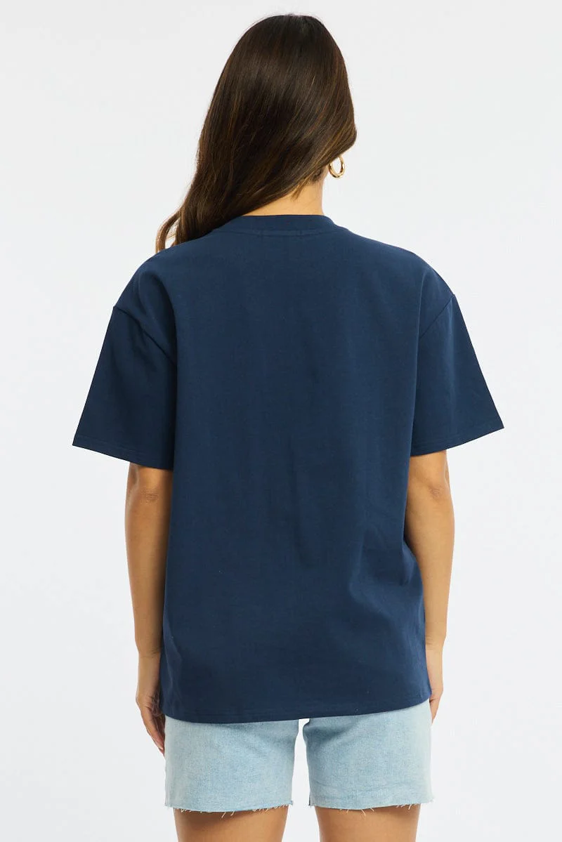 Blue Oversized Tee Short Sleeve - Image 4
