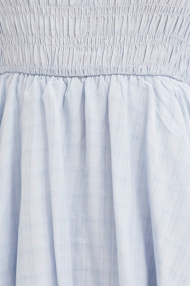 Blue Playsuit Short Sleeve Square Neck - Image 6