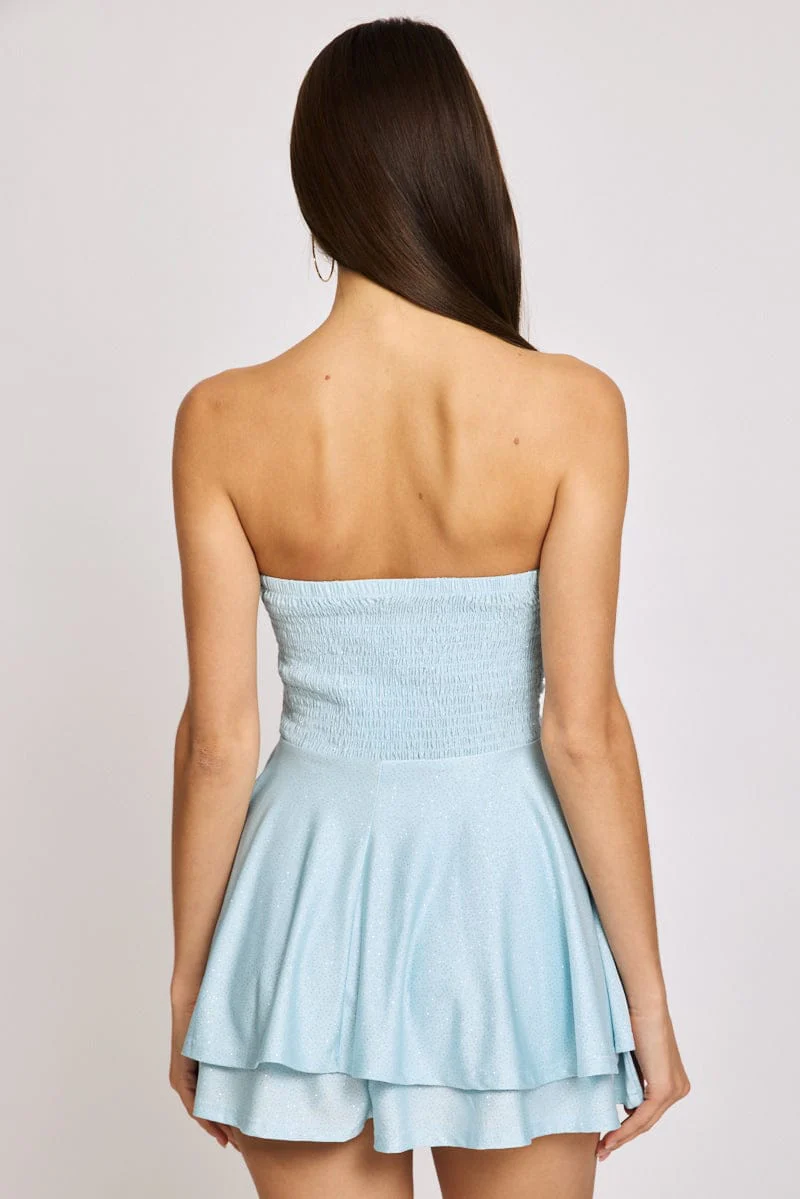 Blue Playsuit Strapless - Image 4
