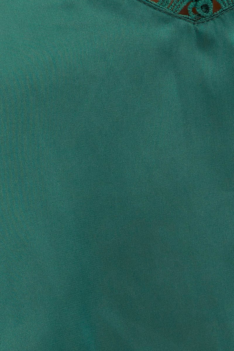 Teal Pyjamas Set Sleeveless Cami Shorts Satin - Image 6