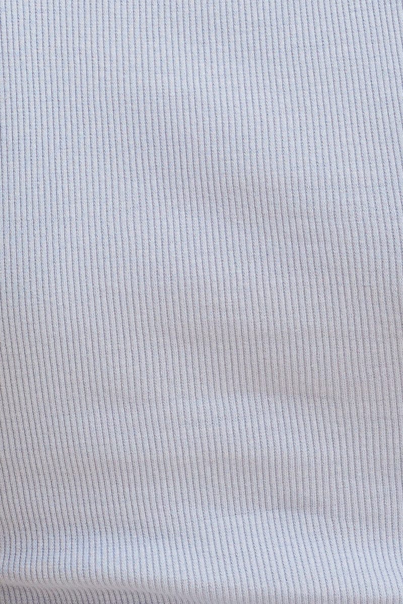 Blue Racer Tank Cotton Blend Rib High Neck Racer Back - Image 6