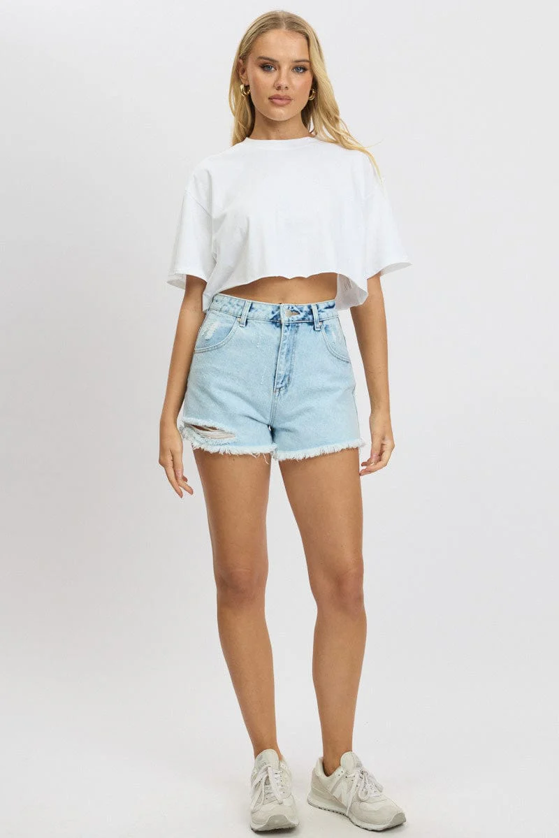 Blue Relaxed Short High Rise - Image 2