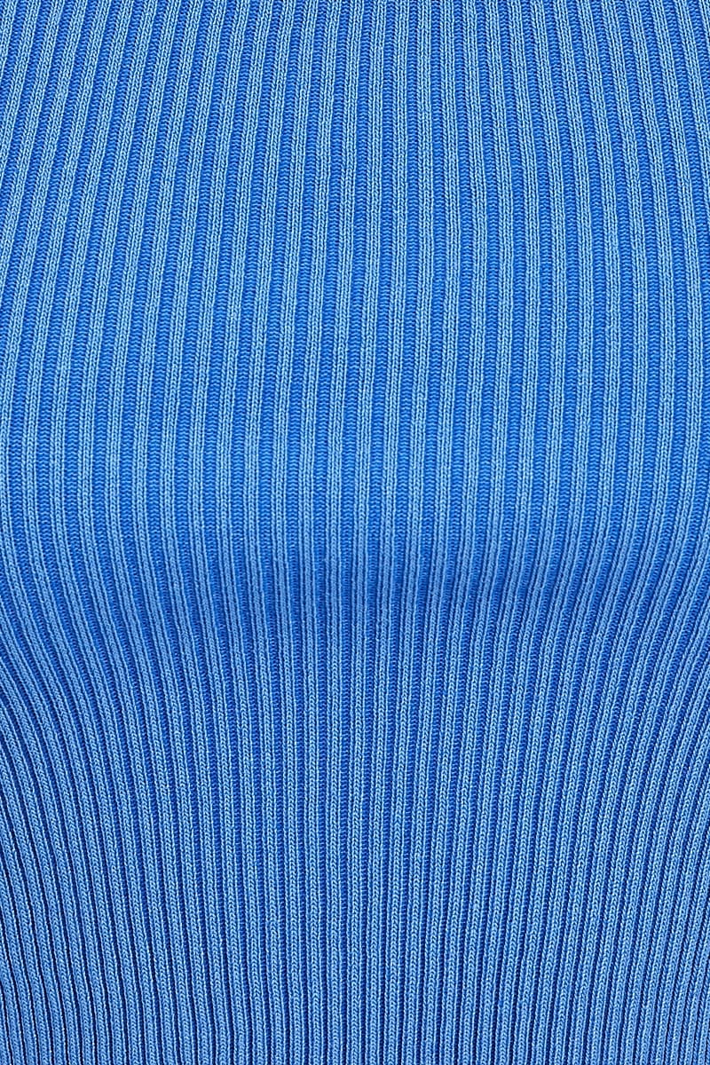 Blue Short Sleeve Knit Top - Image 6