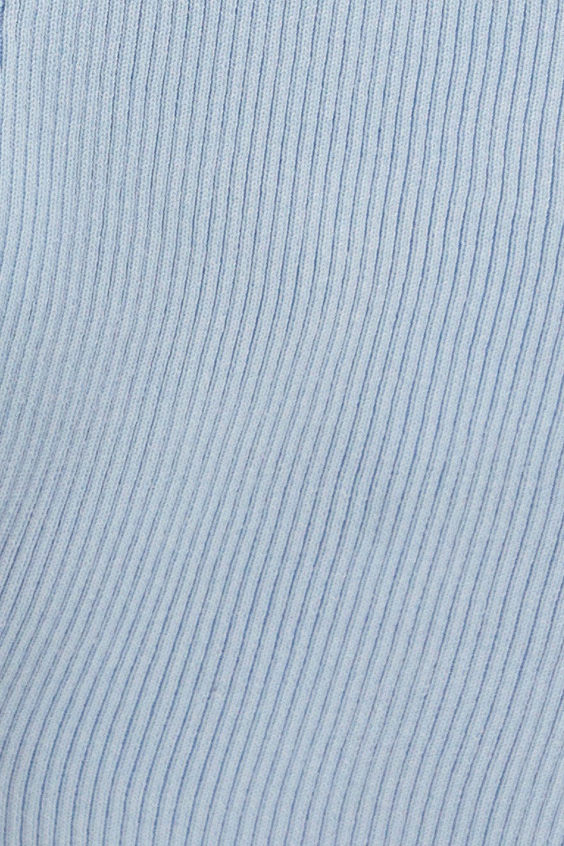 Blue Short Sleeve Rib Cardigan - Image 6