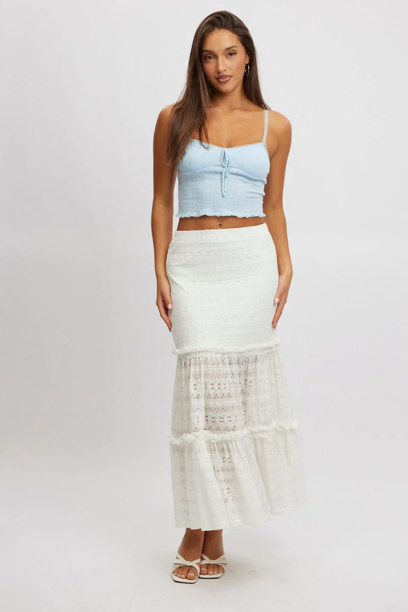 Blue Singlet Top Textured - Image 2