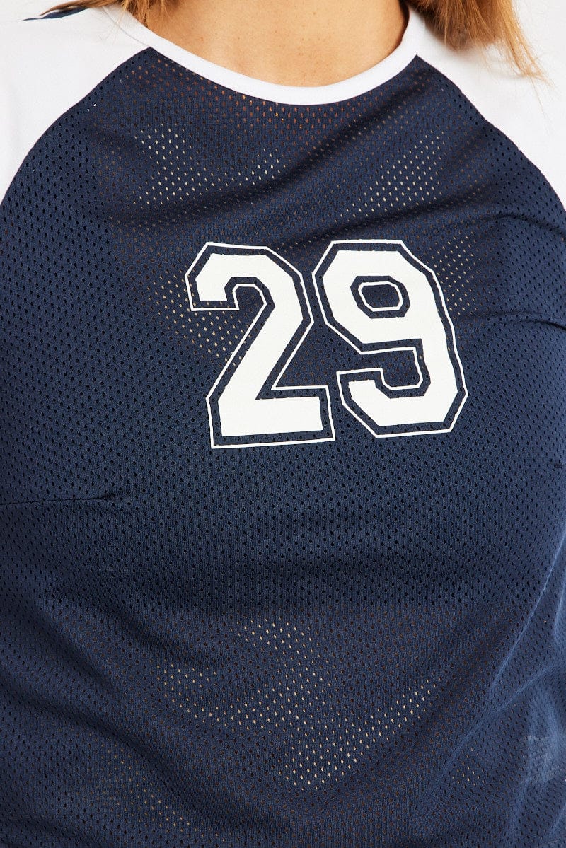 Blue Sport Tee Short Sleeve Crop - Image 6