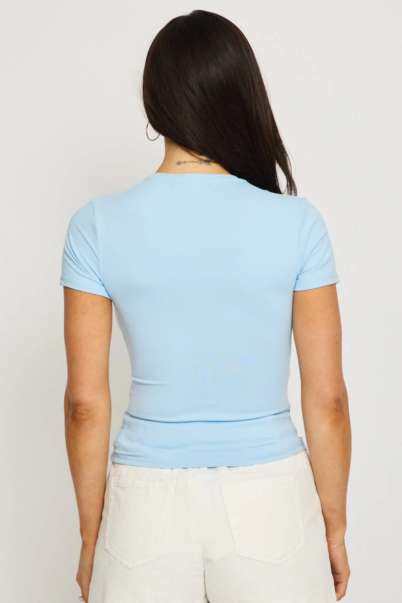 Blue Supersoft Crew Neck Short Sleeve - Image 4