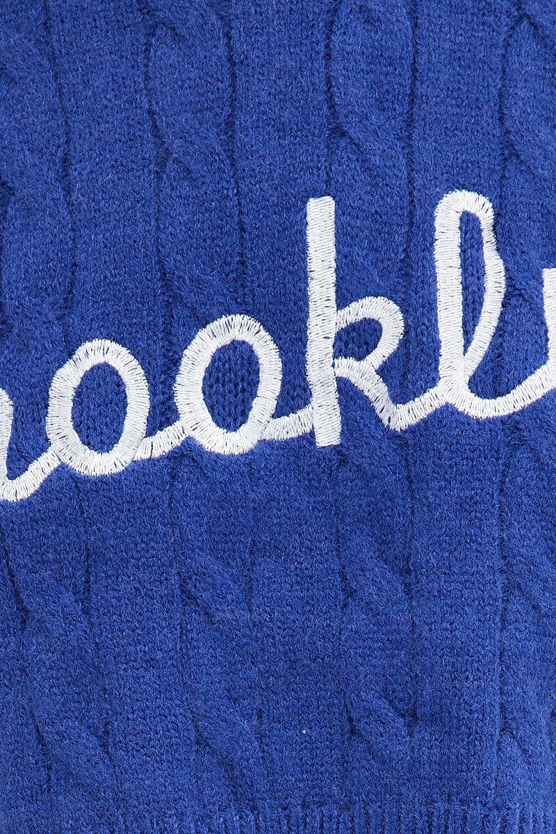 Blue Sweater Long sleeve Crew neck - Image 6