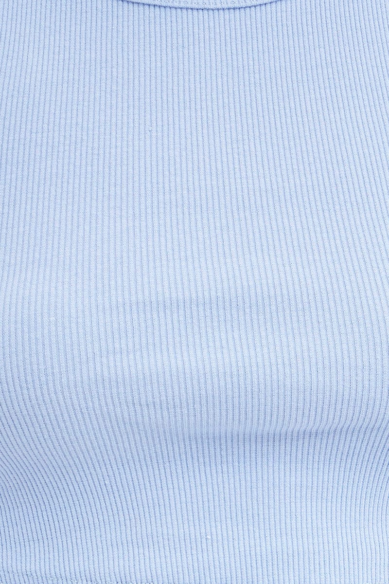 Blue Tank Top Sleeveless Crew Neck - Image 6