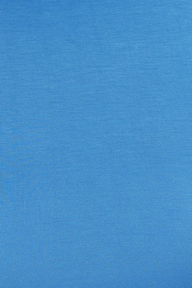 Blue Top Long Sleeve Mock Neck Cold Shoulder Jersey - Image 6