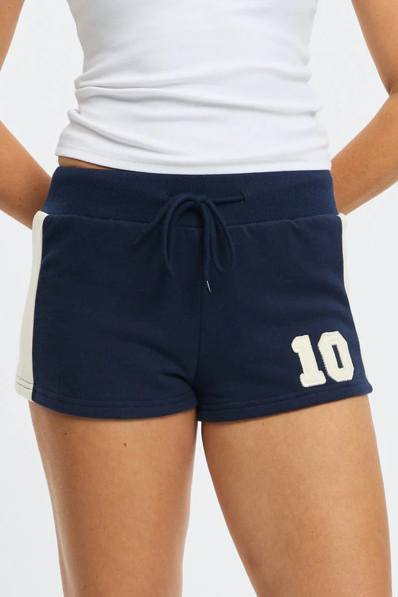 Blue Track Shorts Colour Block - Image 2