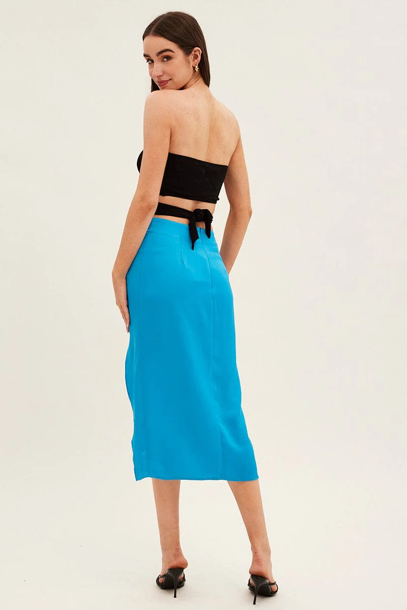 Blue Twist Midi Skirt - Image 5