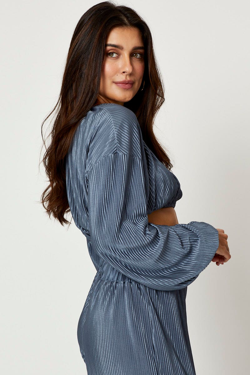 Blue Volume Sleeve Top - Image 3