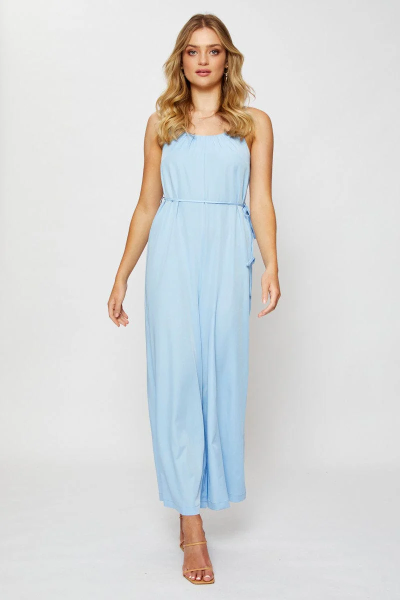 Blue Wide Leg Jumpsuit - Image 3