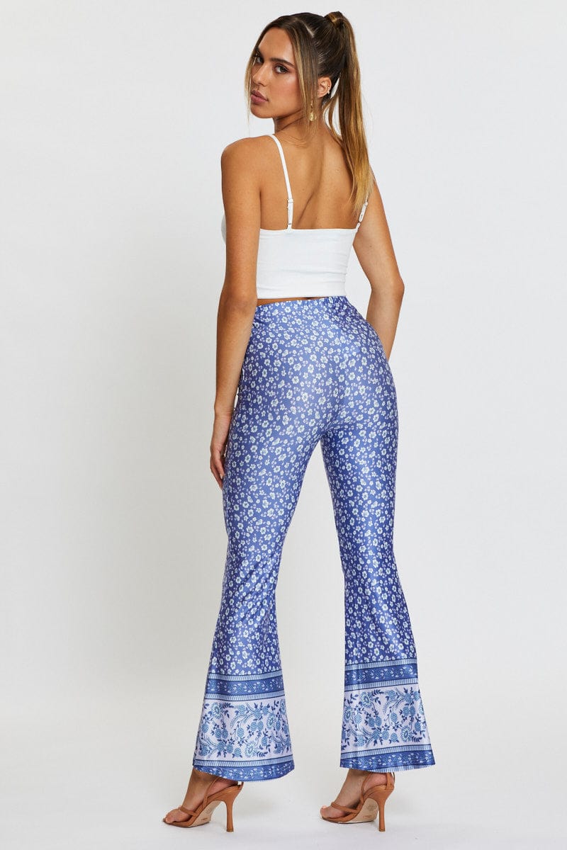 Boho Print Pants Flare Leg - Image 6