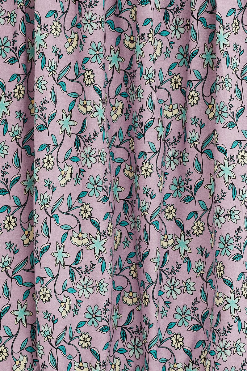 Boho Print V-Neck Short Sleeve Maxi Dress - Image 6