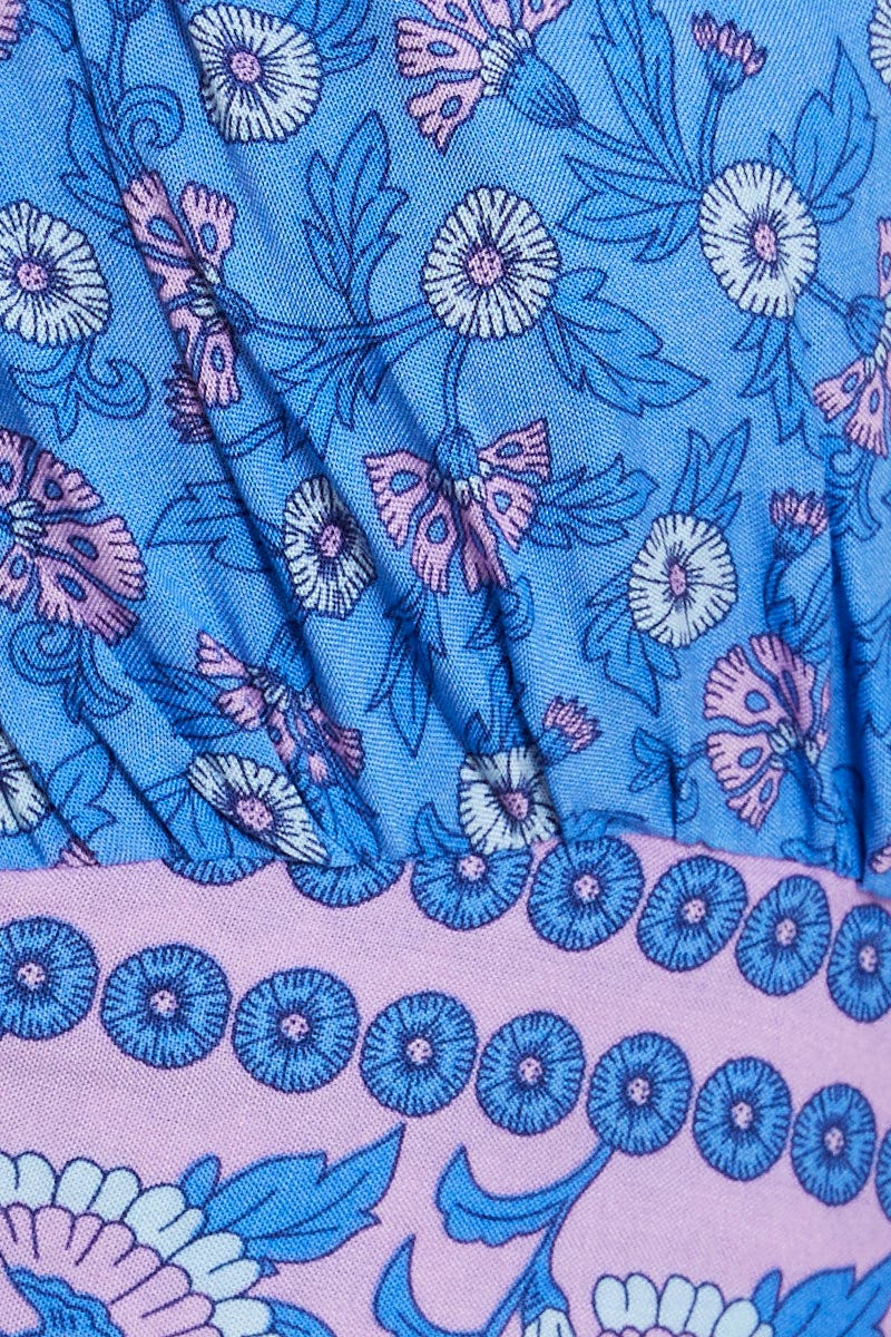 Boho Print Wrap Top Crop Tie Up - Image 6