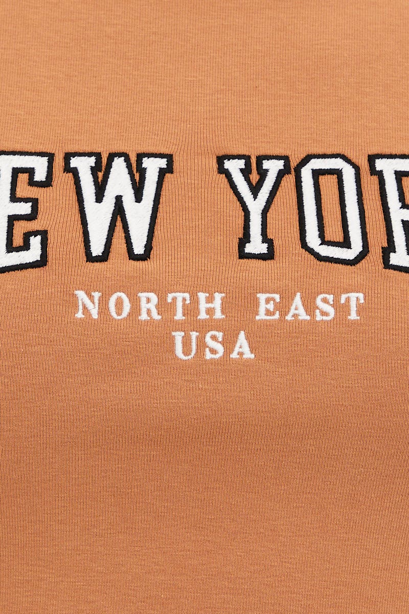 Brown Baby Tee Short Sleeve Crop Round Neck - Image 6