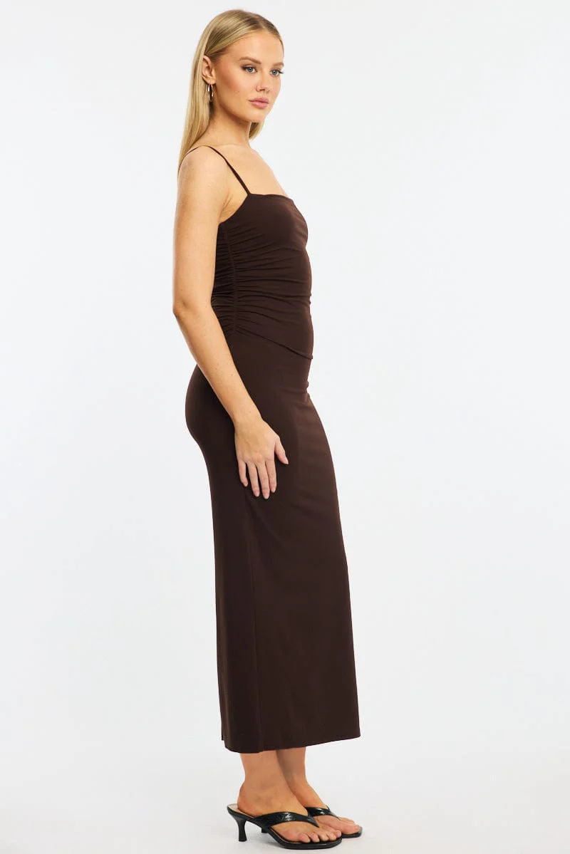 Brown Bodycon Dress Maxi - Image 3