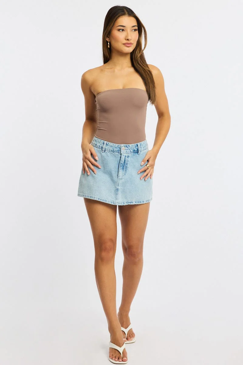 Brown Bodysuit Boobtube Supersoft - Image 2