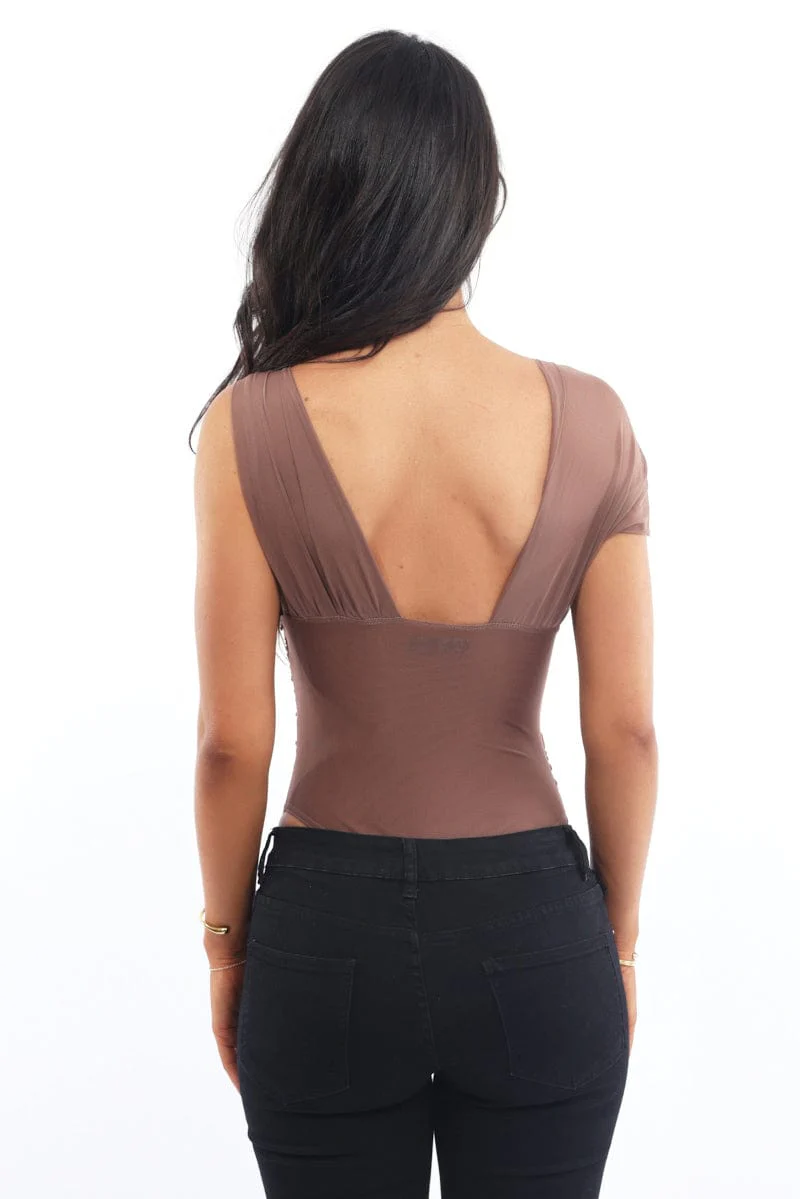 Brown Bodysuit Mesh - Image 5