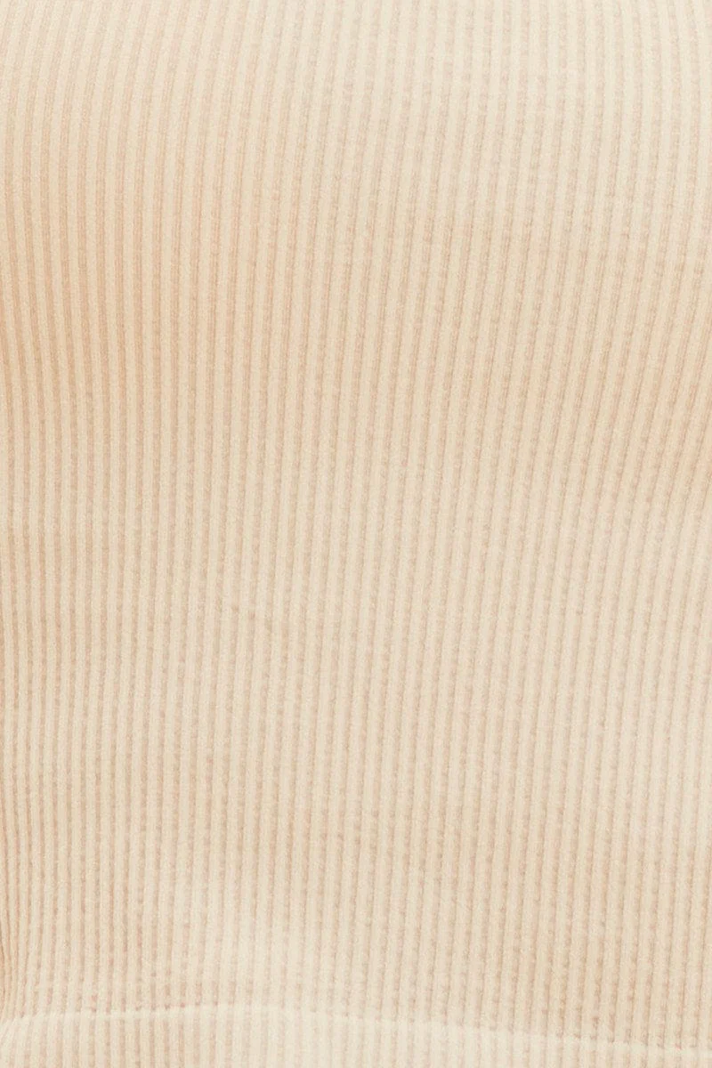 Brown Bone Seamless Singlet Top Scoop Neck Rib Crop - Image 6