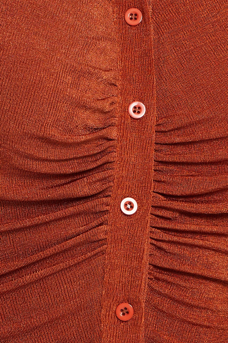 Brown Button Front Top Sleeveless - Image 6