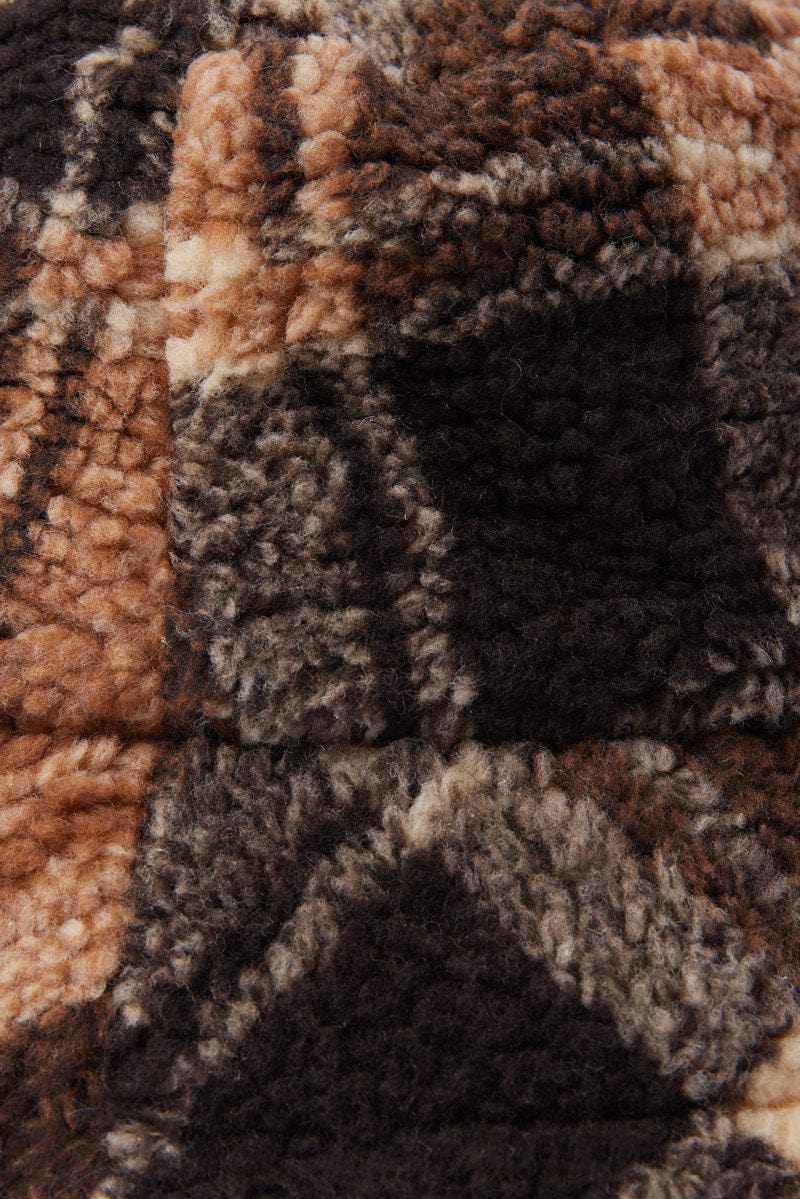Brown Check Bucket Hat - Image 4