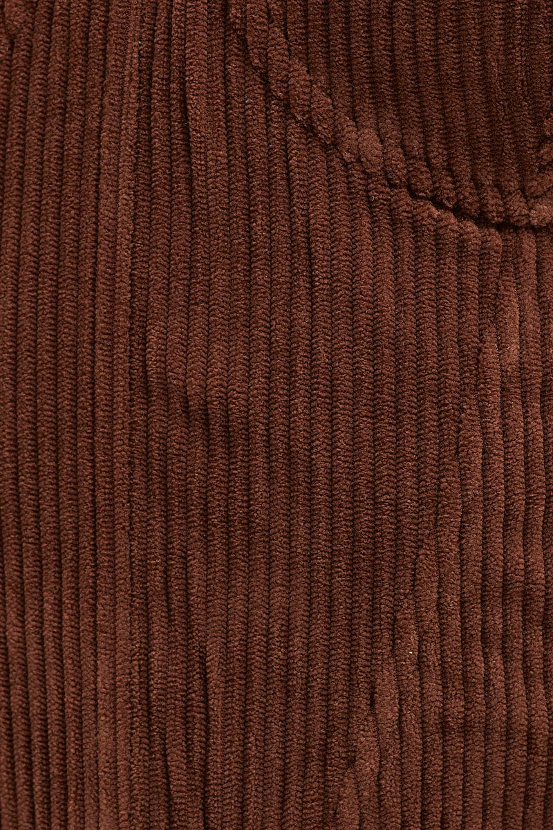 Brown Corset Top Sleeveless Crop Corduroy - Image 7