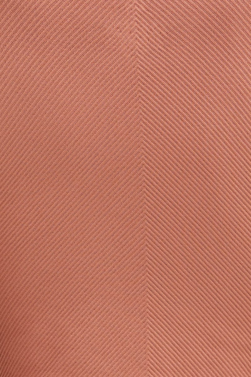 Brown Crop Top Long Sleeve Crew Neck - Image 6