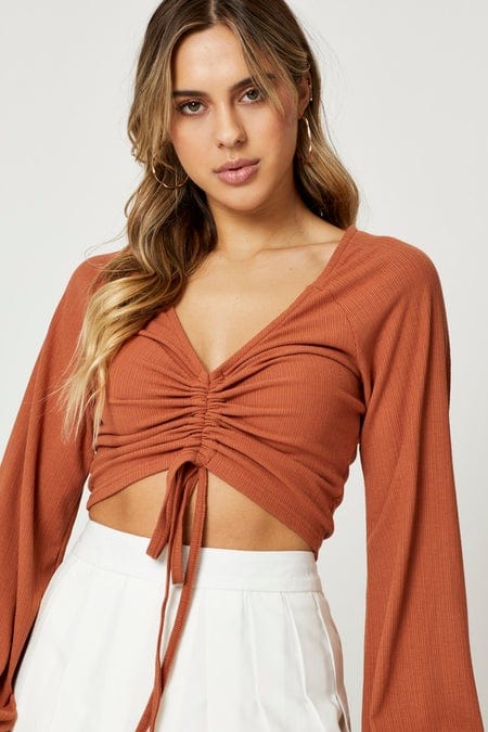 Brown Crop Top Long Sleeve - Image 5