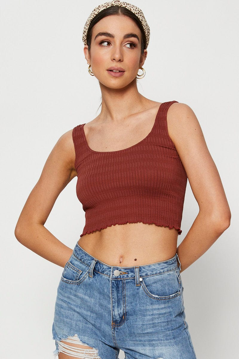 Brown Crop Top Seamless - Image 3