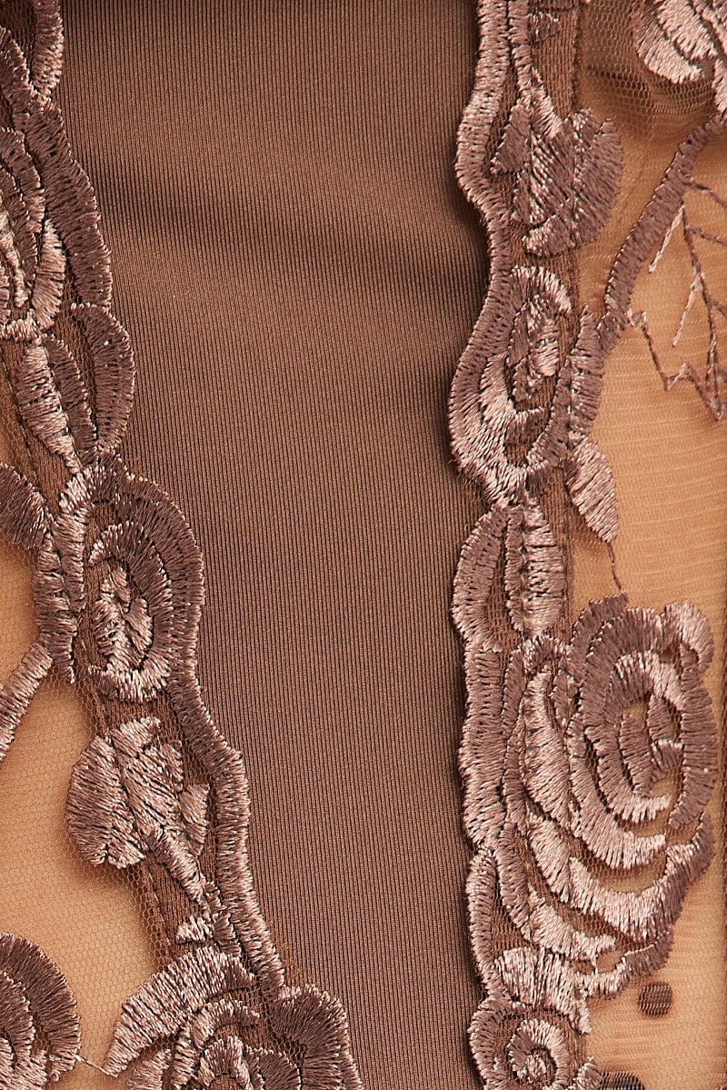 Brown Embroidery Corset Top - Image 6