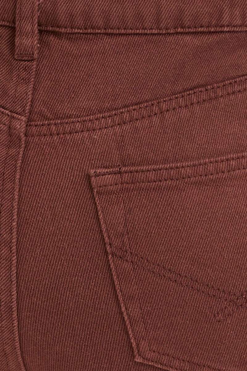 Brown Flare Denim Jeans High Rise - Image 6