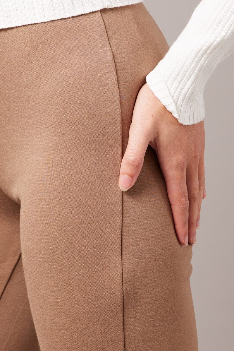 Brown Flare Leg Pants Ponte - Image 6
