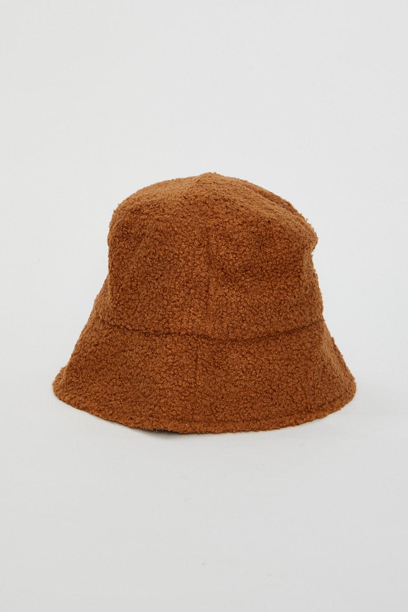 Brown Fuzzy Bucket Hat - Image 2