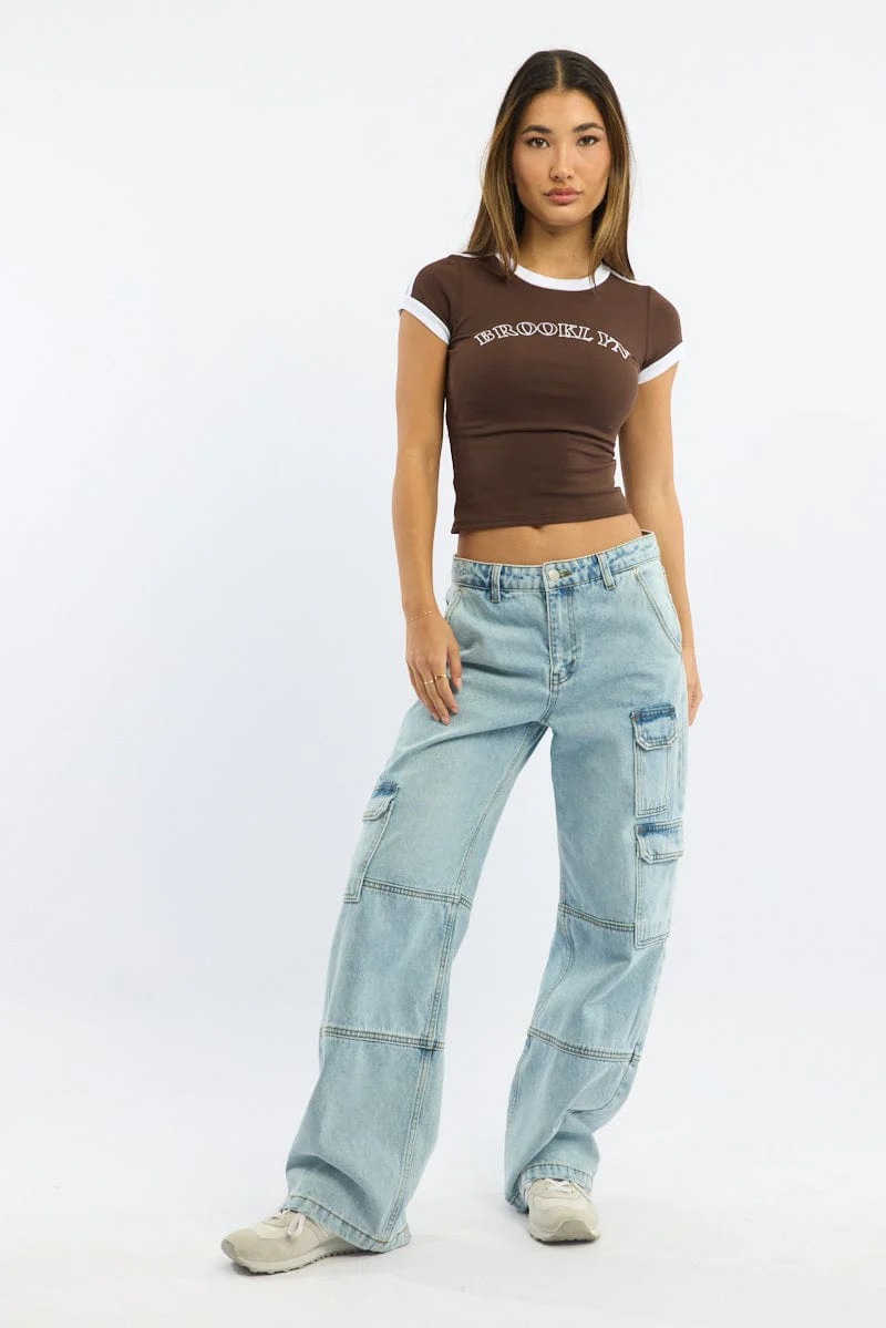 Brown Graphic Tee Short Sleeve - Image 2