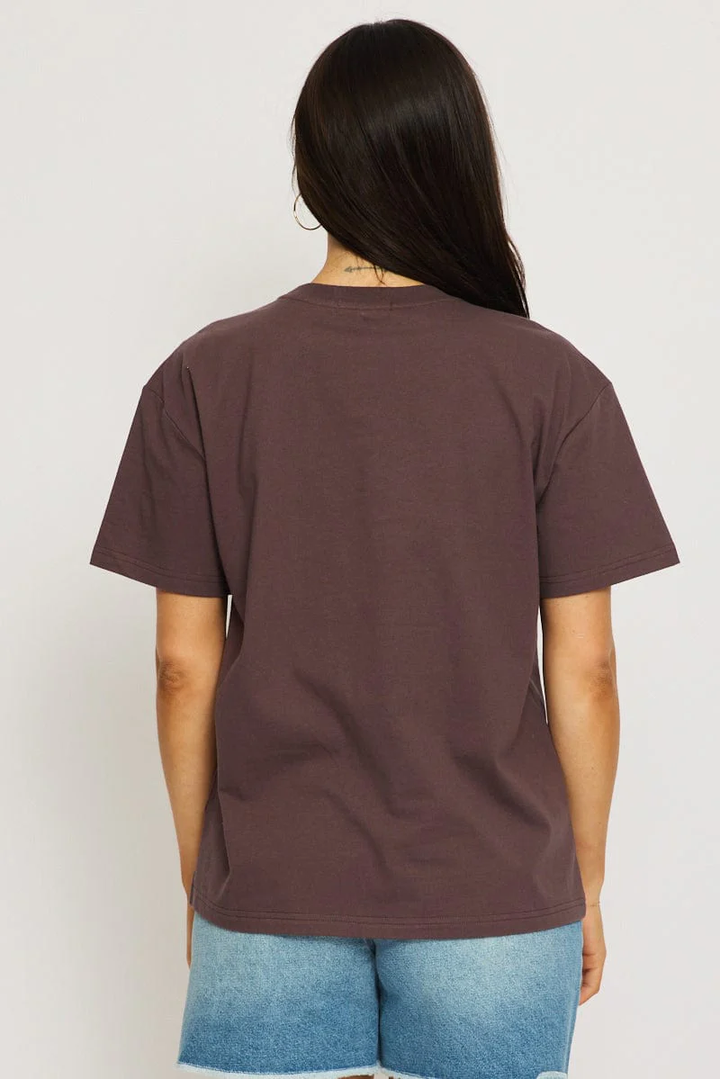 Brown Graphic Tee Short Sleeve - Image 4