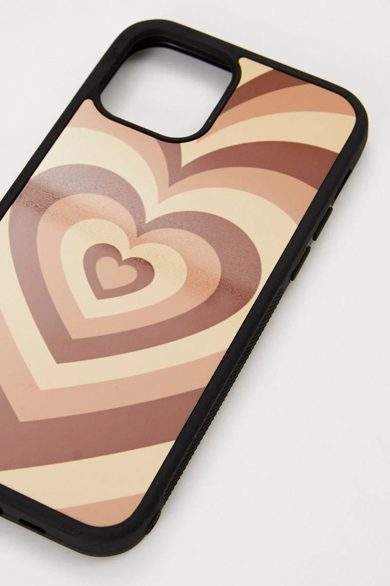 Brown Heart Phone Cover I Phone 12 - Image 2