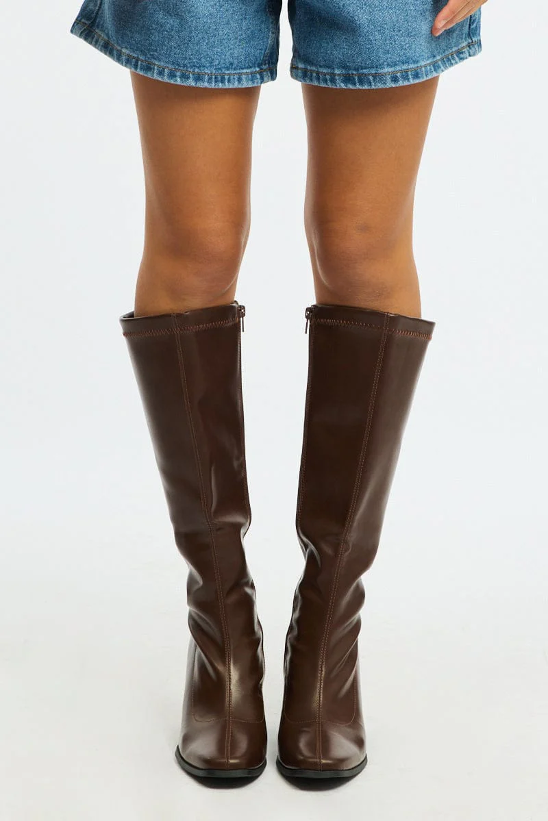 Brown Knee High Boots - Image 2