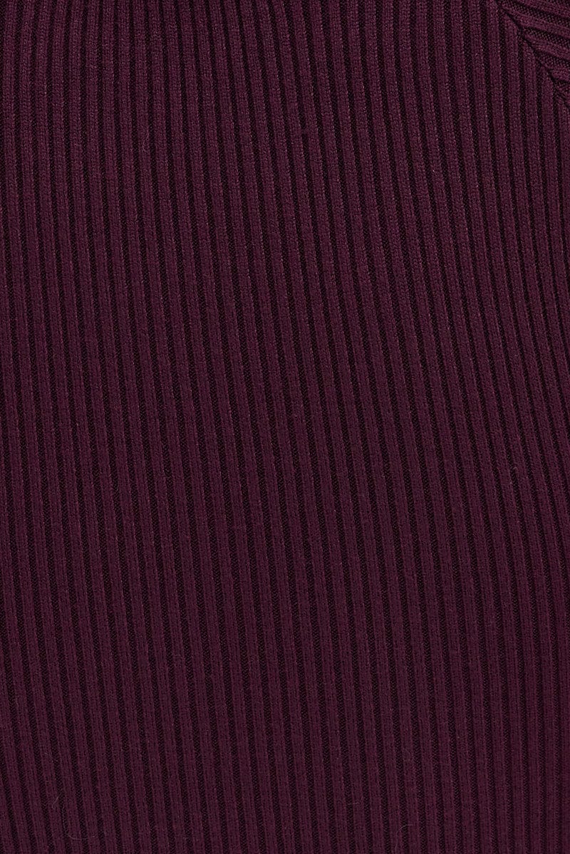 Brown Knit Dress Sweetheart Neck Long Sleeve Midi - Image 6
