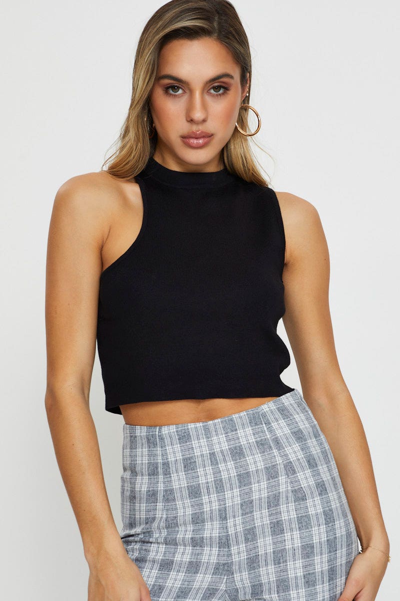 Brown Knit Top Sleeveless - Image 3