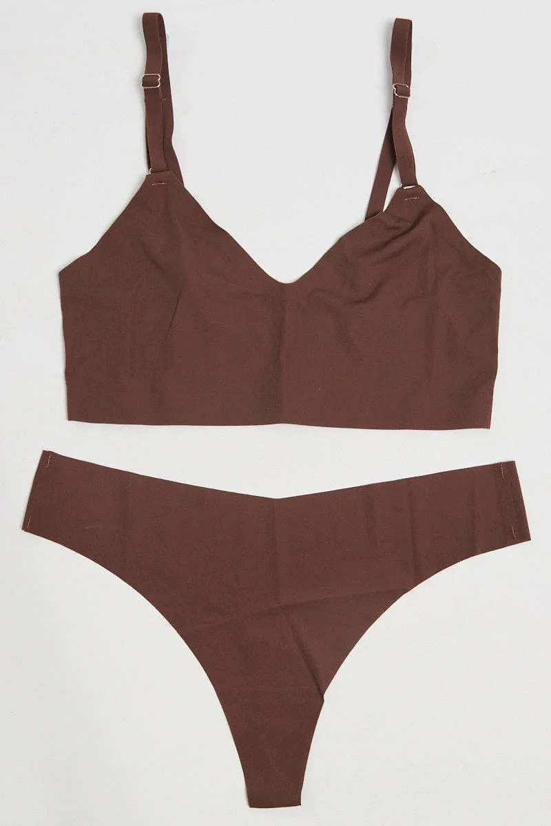 Brown Lingerie Set