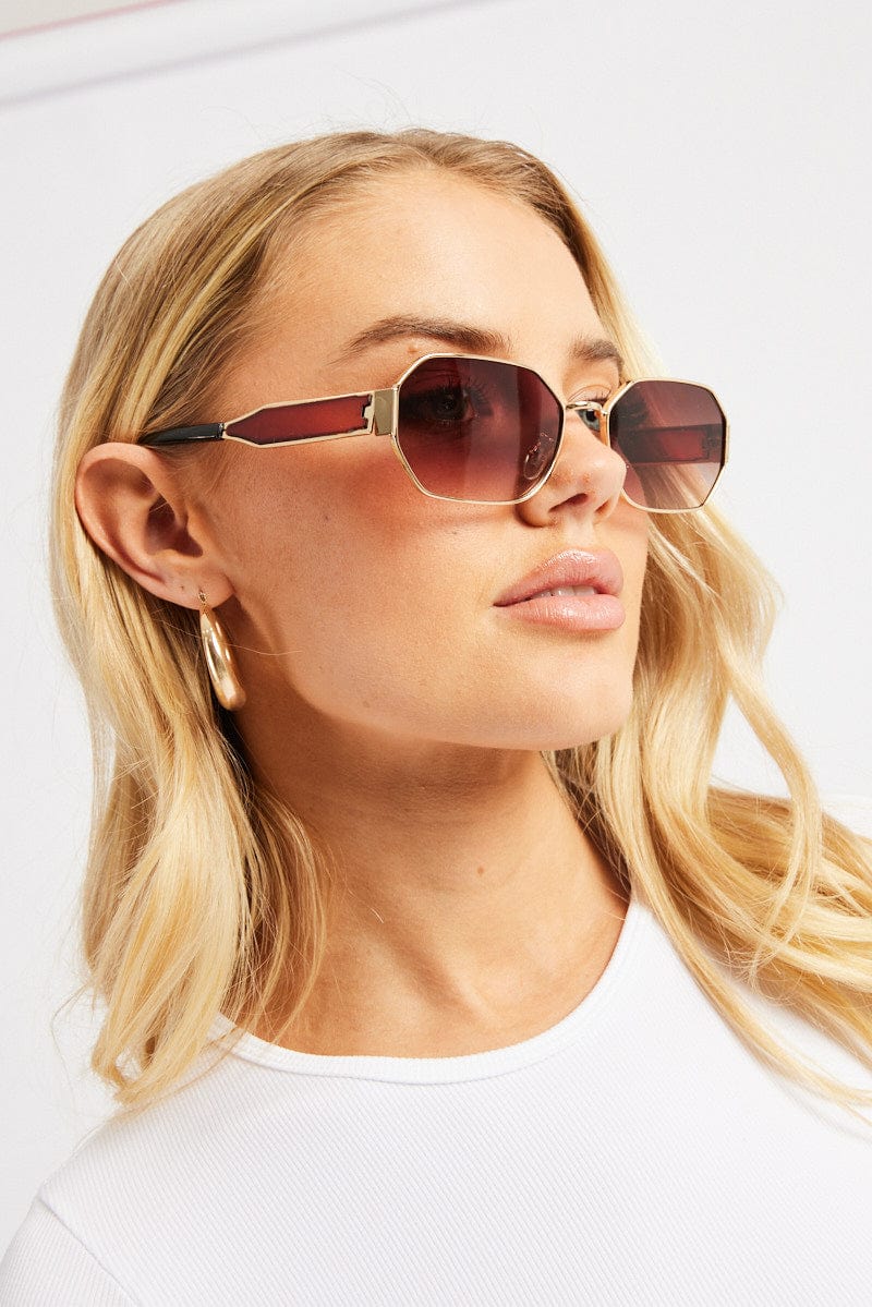 Brown Oval Sunglasses