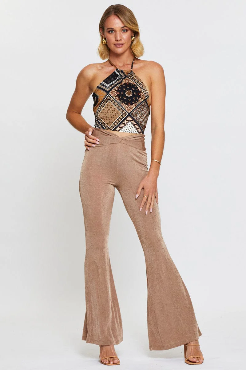 Brown Pants Flare Leg - Image 3