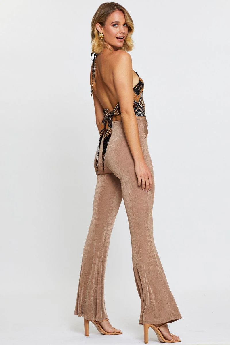 Brown Pants Flare Leg - Image 4