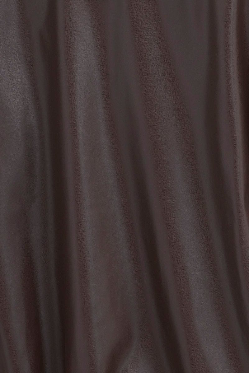 Brown PU oversized Jacket - Image 6