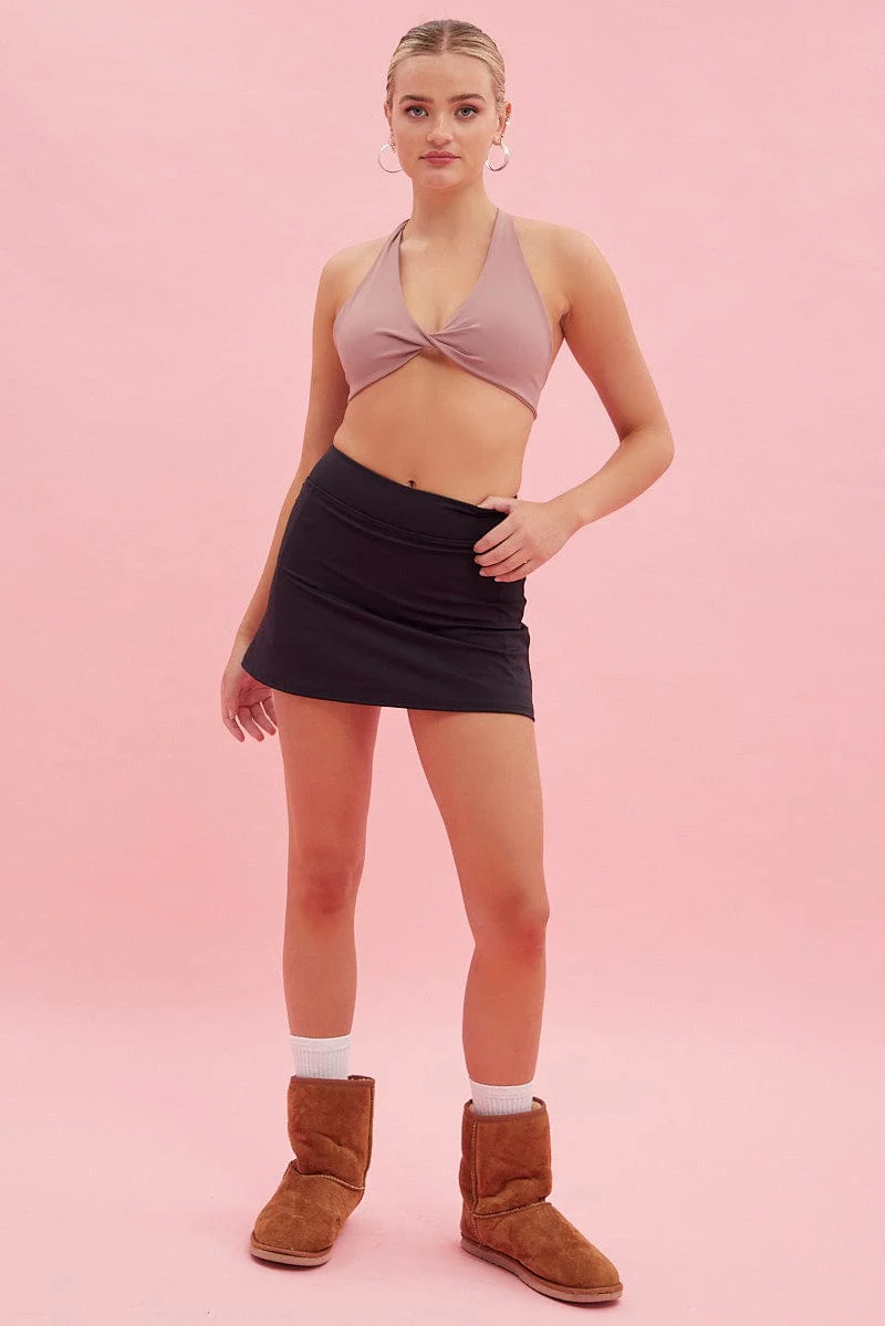 Brown Sara Twist Front Active Bralette - Image 2