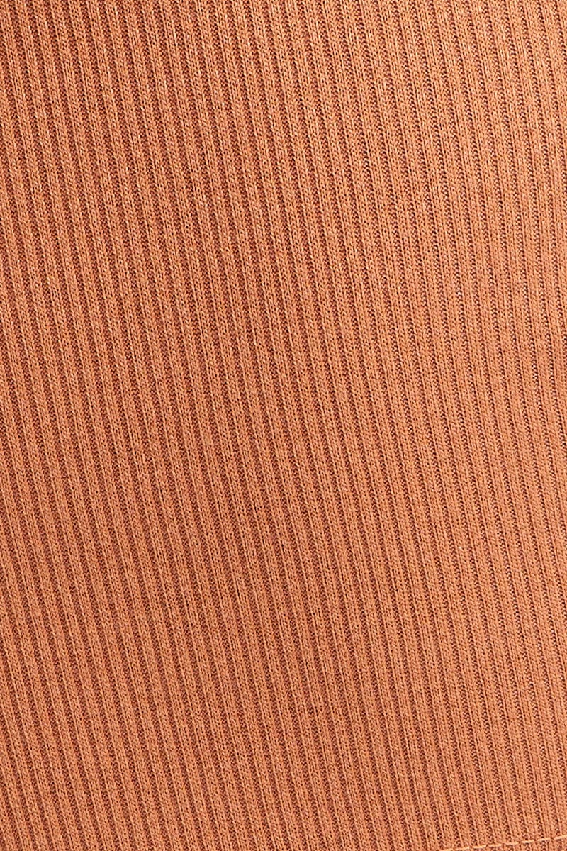 Brown Scarf Top Ribbed - Image 6