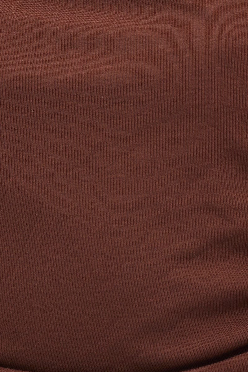 Brown Singlet Top One Shoulder - Image 6